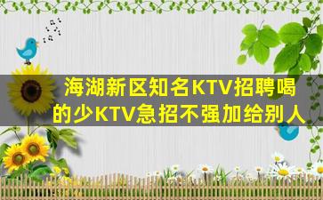 海湖新区知名KTV招聘喝的少KTV急招不强加给别人
